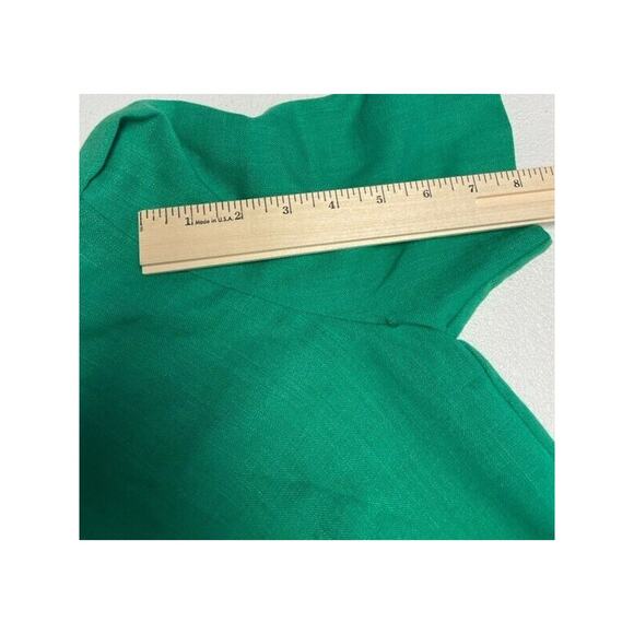 Vintage Leslie Fay Blazer Womens Size 8 Short Sleeve Green Belt Jacket Suit USA - Picture 7 of 7
